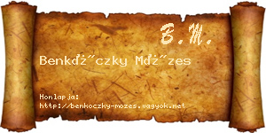 Benkóczky Mózes névjegykártya